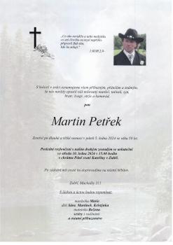 Smuteční oznámení Martin Petřek