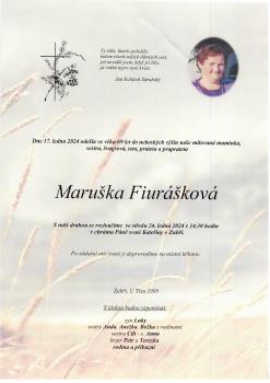 Smuteční oznámení Maruška Fiurášková