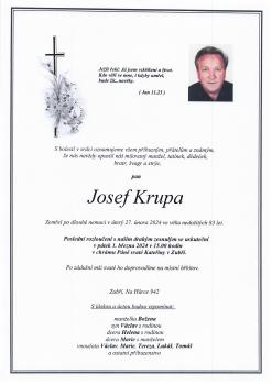 Smuteční oznámení Josef Krupa