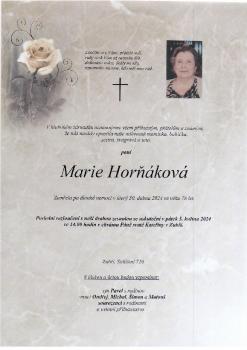 Smuteční oznámení Marie Horňáková