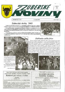Zuberské noviny 2003 Srpen