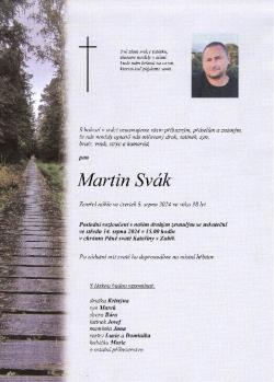 Smuteční oznámení Martin Svák